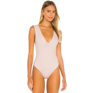 Free People Blush Pink V-Neck Bodysuit